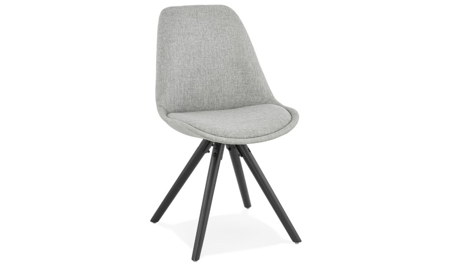 CH01860GRBL 5420072058191 Chaise moderne HIPHOP en tissu gris et pieds en bois noir CH01860GRBL 5420072058191 Chaise moderne HIPHOP en tissu gris et pieds en bois noir