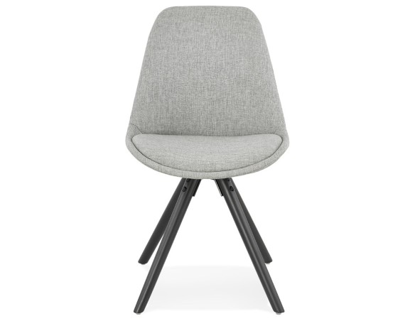 Chaise moderne HIPHOP en tissu gris et pieds en bois noir