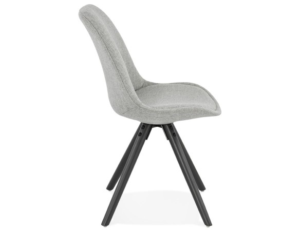 Chaise moderne HIPHOP en tissu gris et pieds en bois noir