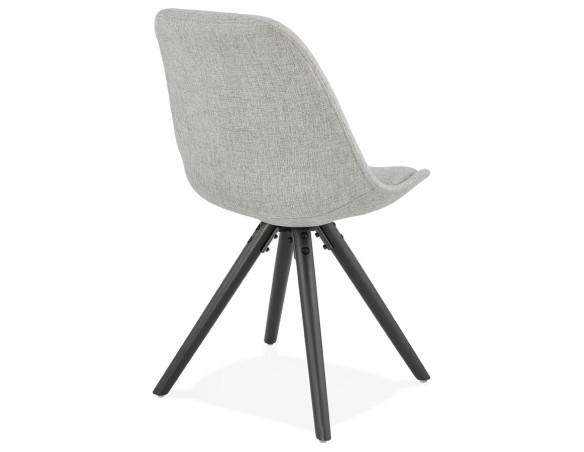 Chaise moderne HIPHOP en tissu gris et pieds en bois noir
