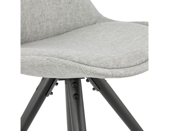 Chaise moderne HIPHOP en tissu gris et pieds en bois noir