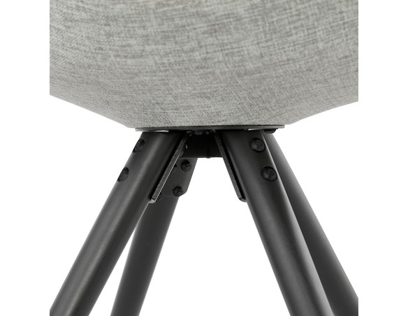 Chaise moderne HIPHOP en tissu gris et pieds en bois noir