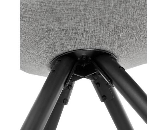 Chaise moderne HIPHOP en tissu gris et pieds en bois noir