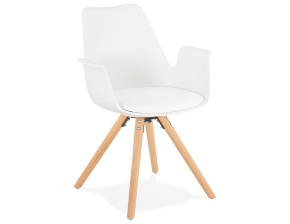 AC02400WHNA 5420072065502 Chaise avec accoudoirs ZALIK blanche style scandinave