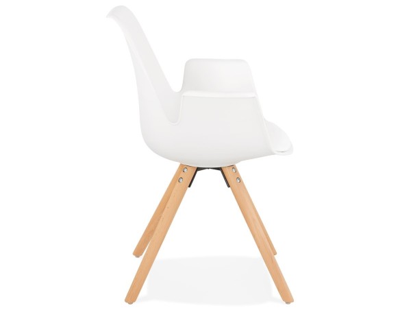 Chaise avec accoudoirs ZALIK blanche style scandinave