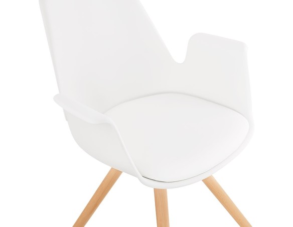 Chaise avec accoudoirs ZALIK blanche style scandinave
