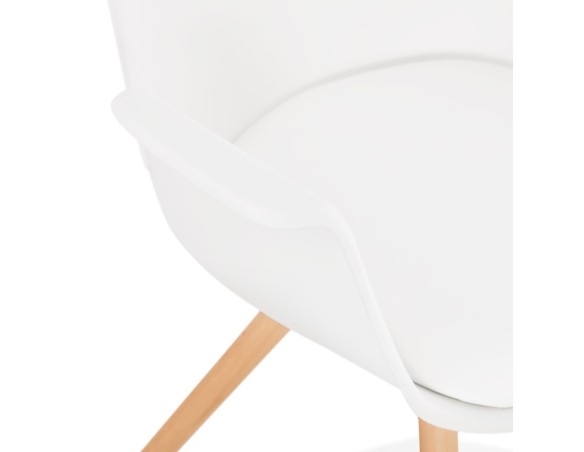 Chaise avec accoudoirs ZALIK blanche style scandinave
