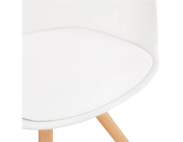 Chaise avec accoudoirs ZALIK blanche style scandinave