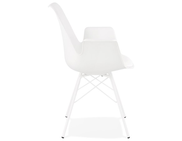 Chaise avec accoudoirs SALY blanche style industriel