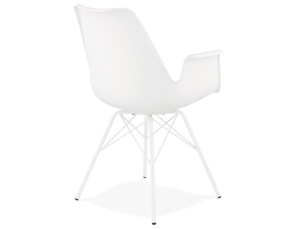Chaise avec accoudoirs SALY blanche style industriel