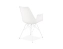 Chaise avec accoudoirs SALY blanche style industriel