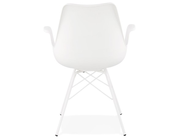 Chaise avec accoudoirs SALY blanche style industriel