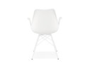 Chaise avec accoudoirs SALY blanche style industriel