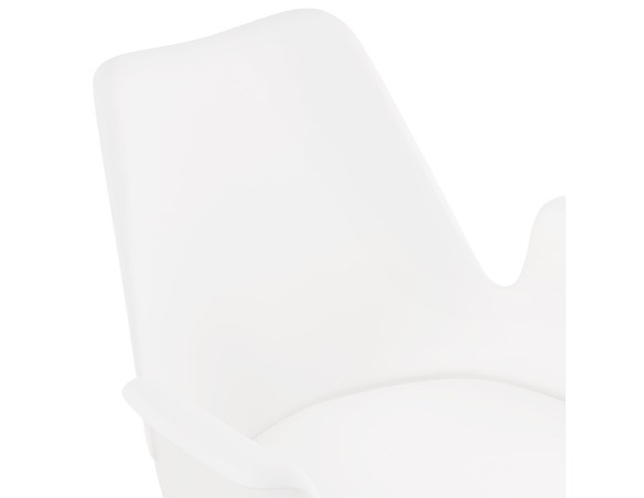 Chaise avec accoudoirs SALY blanche style industriel