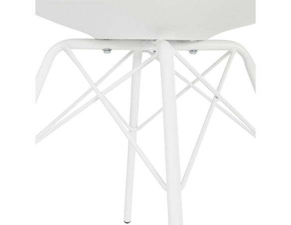 Chaise avec accoudoirs SALY blanche style industriel