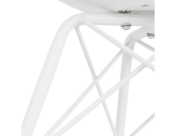 Chaise avec accoudoirs SALY blanche style industriel