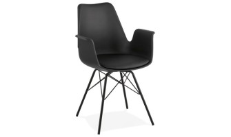 AC02430BLBL 5420072065564 Chaise avec accoudoirs SALY noire style industriel