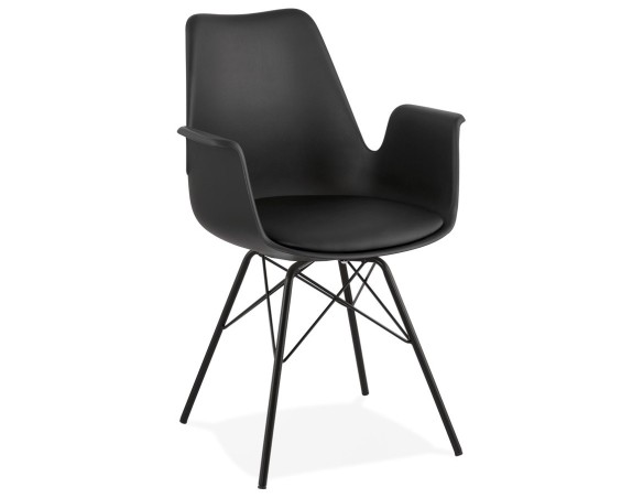 AC02430BLBL 5420072065564 Chaise avec accoudoirs SALY noire style industriel
