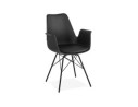 AC02430BLBL 5420072065564 Chaise avec accoudoirs SALY noire style industriel