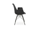 Chaise avec accoudoirs SALY noire style industriel