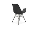 Chaise avec accoudoirs SALY noire style industriel