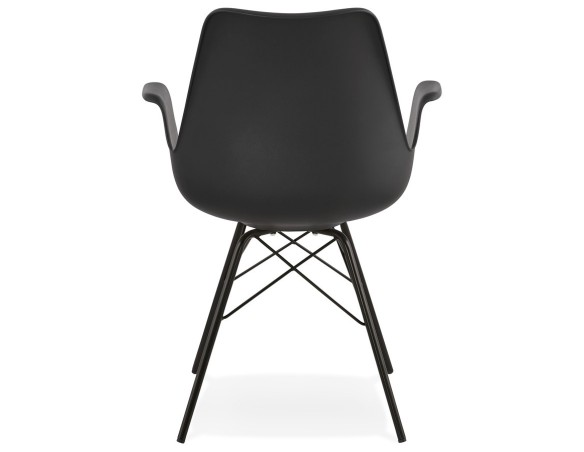 Chaise avec accoudoirs SALY noire style industriel