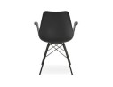 Chaise avec accoudoirs SALY noire style industriel