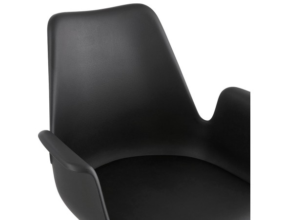 Chaise avec accoudoirs SALY noire style industriel