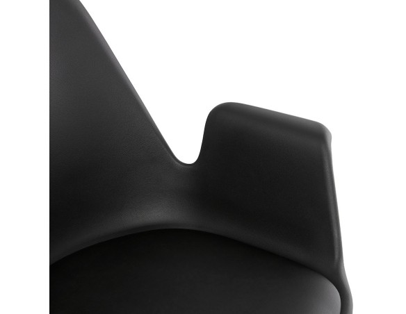 Chaise avec accoudoirs SALY noire style industriel