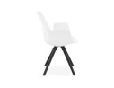 Chaise avec accoudoirs ZALIK blanche avec pieds en bois noir