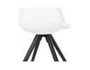 Chaise avec accoudoirs ZALIK blanche avec pieds en bois noir