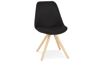 CH03510BLNA 5420072093369 Chaise scandinave HIPHOP en tissu noir avec pieds en bois finition naturelle