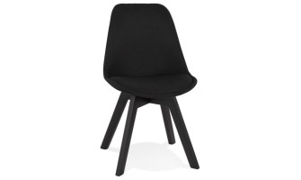CH03520BLBL 5420072093383 Chaise design WILLY en tissu et bois noir