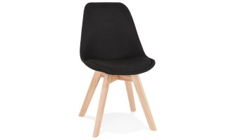 CH03530BLNA 5420072093406 Chaise scandinave WILLY en tissu noir avec pieds en bois finition naturelle