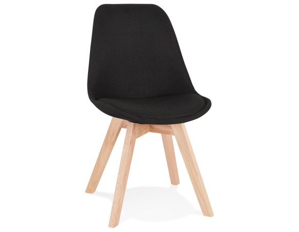 CH03530BLNA 5420072093406 Chaise scandinave WILLY en tissu noir avec pieds en bois finition naturelle