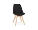CH03530BLNA 5420072093406 Chaise scandinave WILLY en tissu noir avec pieds en bois finition naturelle