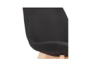 Chaise scandinave WILLY en tissu noir avec pieds en bois finition naturelle