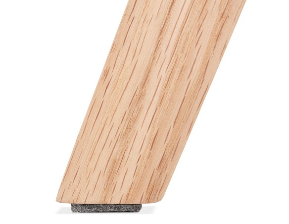 Chaise scandinave WILLY en tissu noir avec pieds en bois finition naturelle