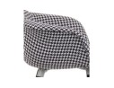 Chaise design avec accoudoirs LARA en tissu pied de poule noir et blanc