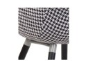 Chaise design avec accoudoirs LARA en tissu pied de poule noir et blanc