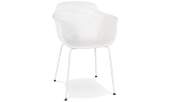 AC03770WH 5404028313824 Chaise avec accoudoirs perforée DRAK blanche intérieure / extérieure
