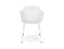 Chaise avec accoudoirs perforée DRAK blanche intérieure / extérieure