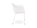 Chaise avec accoudoirs perforée DRAK blanche intérieure / extérieure
