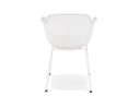 Chaise avec accoudoirs perforée DRAK blanche intérieure / extérieure