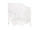 Chaise avec accoudoirs perforée DRAK blanche intérieure / extérieure