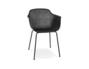AC03780BL 5404028313848 Chaise avec accoudoirs perforée DRAK noire intérieure / extérieure