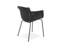 Chaise avec accoudoirs perforée DRAK noire intérieure / extérieure