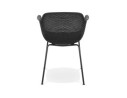 Chaise avec accoudoirs perforée DRAK noire intérieure / extérieure