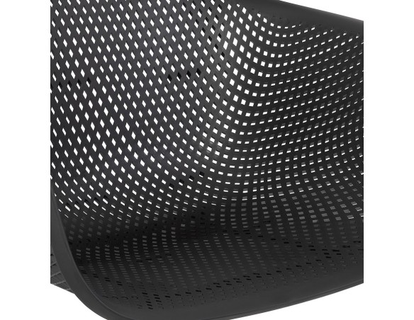 Chaise avec accoudoirs perforée DRAK noire intérieure / extérieure
