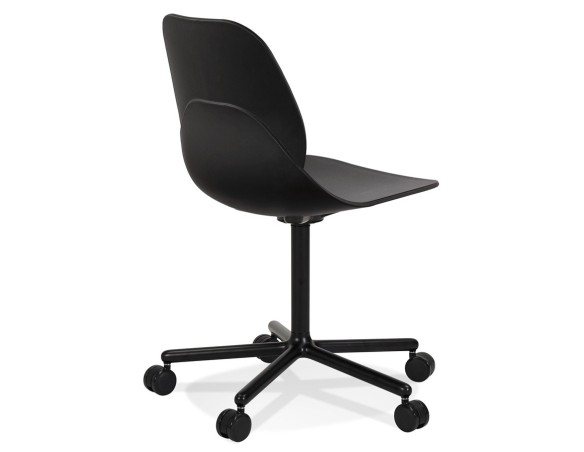 Chaise de bureau moderne MAGELLAN noire sur roulettes
